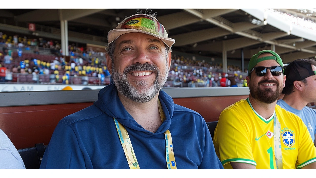 Jason Sudeikis, Astro de 'Ted Lasso', Assiste Estreia do Brasil na Copa América em Los Angeles